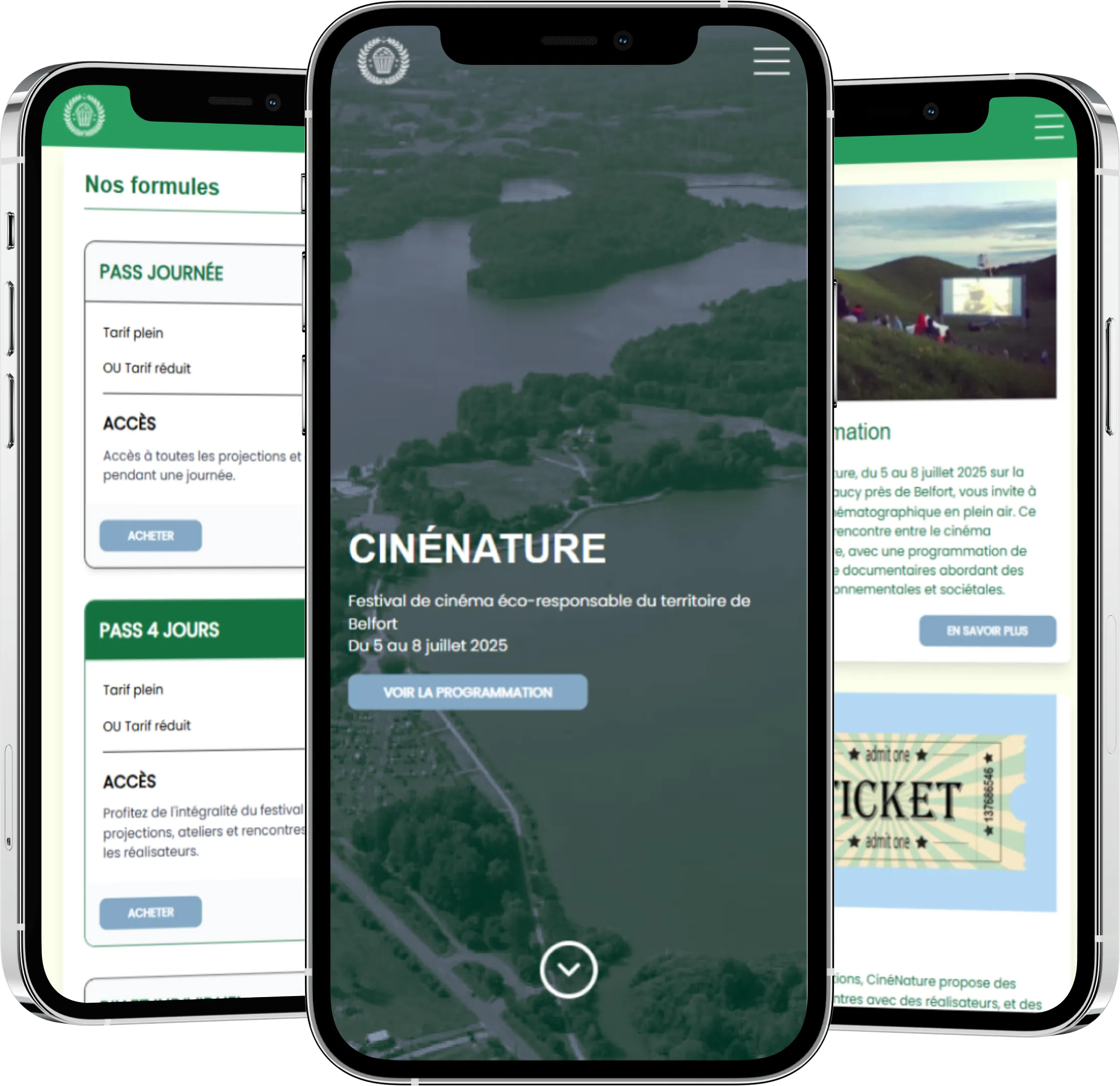 Visualisation du concept du projet Cinénature