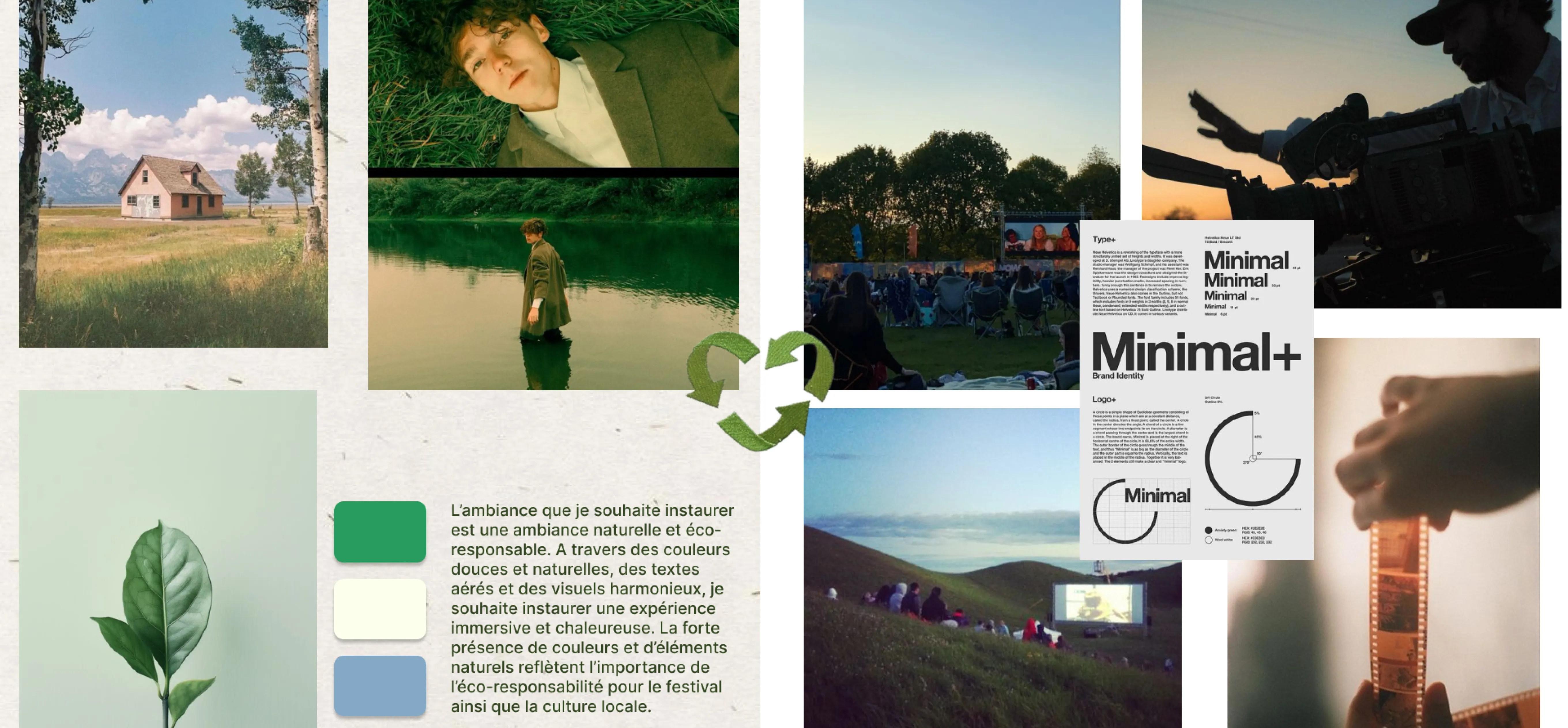 Moodboard du projet Cinénature