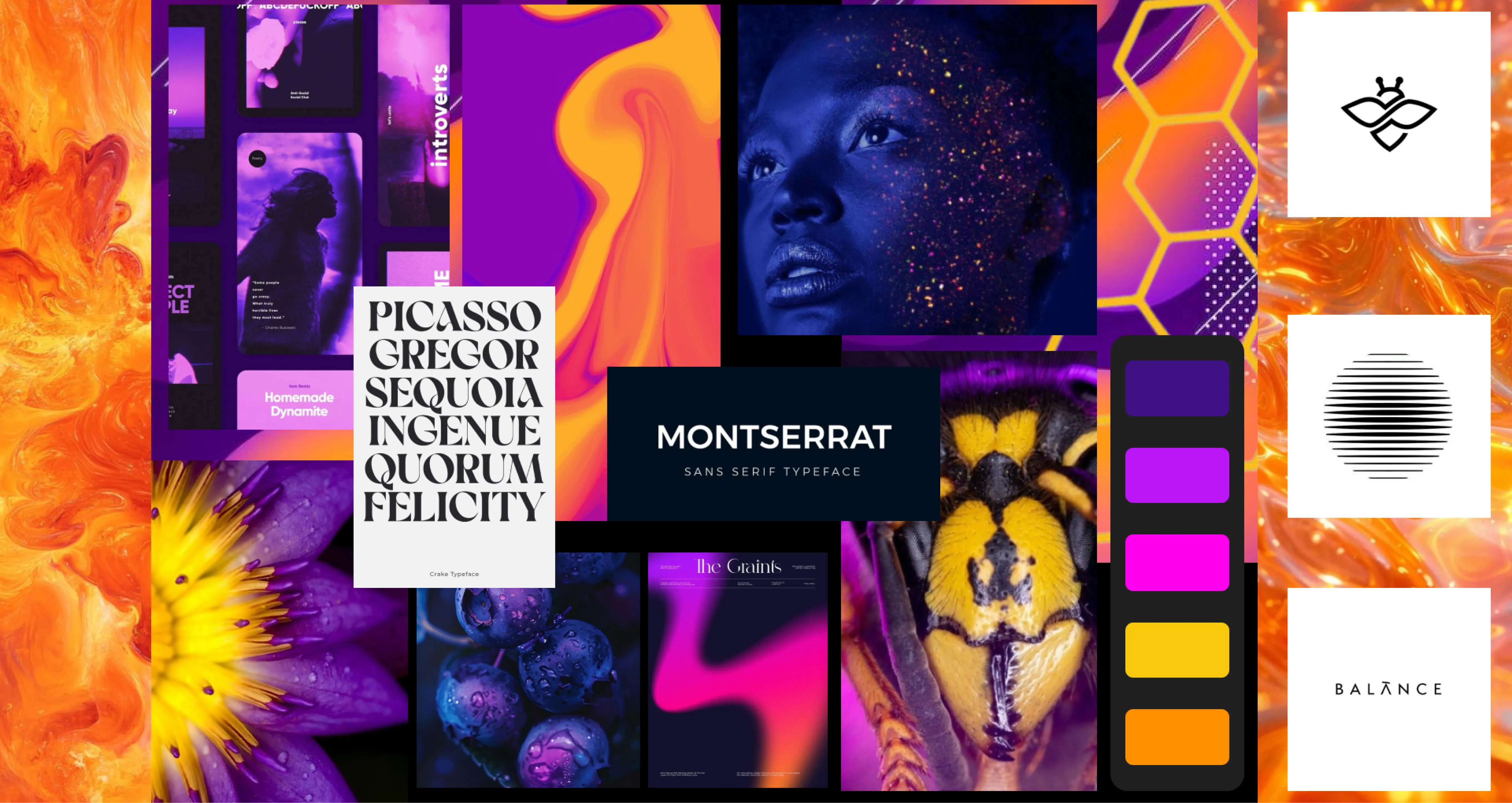 Moodboard du projet BeeUs